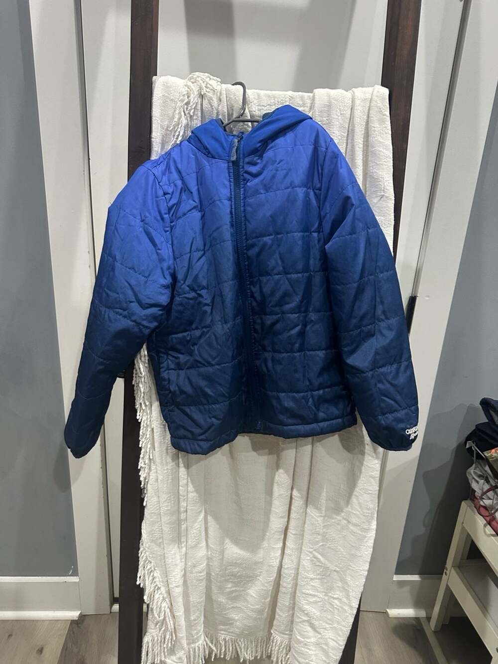 OshKosh B'gosh Blue Quilted Hooded Puffer Jacket Youth Size 10